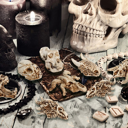 Mini Animal Skulls Figurines Set (8 Pieces) | Poorbone